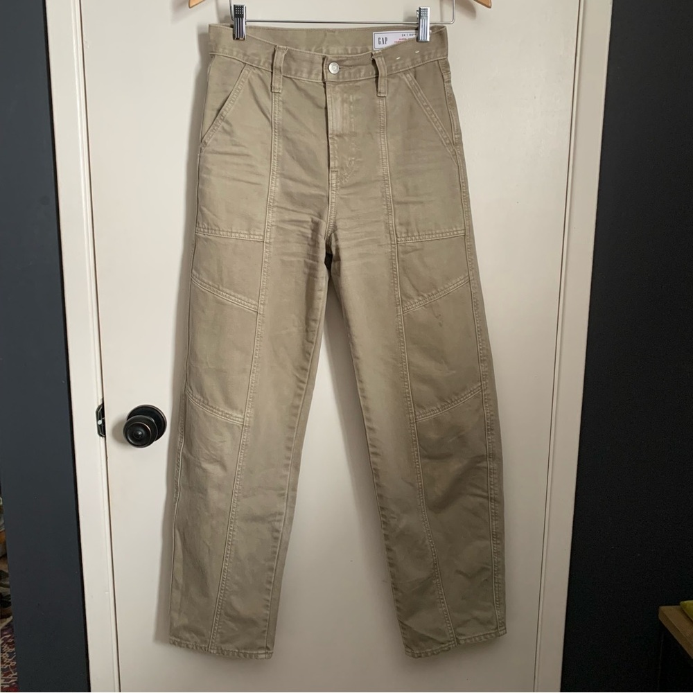 GAP Barrel High Rise Khaki Denim Jeans 00 24